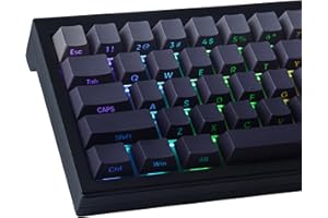 HYEKIC Nasadki klawiszy PBT, 135 klawiszy, niestandardowy szary gradient, zestaw nakładek na klawisze, nadruk z boku liter, błyszczące nakładki na klawisze, układ ANSI i ISO do przełączników Cherry MX