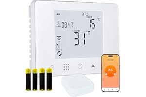 DOMYNO CRONOTERMOSTATO WIFI A BATTERIE PROGRAMMABILE SMARTPHONE APP ALEXA TERMOSTATO CALDAIA DA PARETE O BOX 503 display Standard (EN)