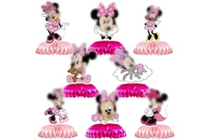 Siphus Table Decoration Birthday Girls, Children's Birthday Party Table Decoration, Pack of 8 Cartoon Themed Honeycomb Decorations, Honeycomb Centrepieces for Birthday Party