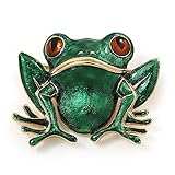Verde 'sapo' en esmalte broche con forma de Metal chapado en oro