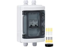 DIHOOL Disjoncteur DC 12V - Disjoncteur PV - Système solaire - Courant continu 100A - 2 pôles (DC12V-DC400V ou AC110-400V) - Avec boîtier étanche IP65