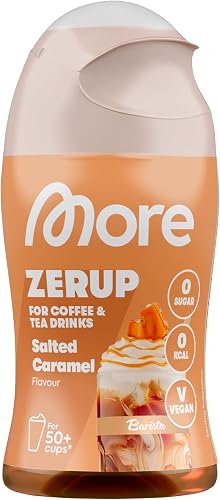MORE Barista Zerup, Salted Caramel, 65 ml, for Coffee, Tea and Hot Drinks, Vegan, Zero Calories - Made in Germany