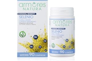 Armores Natura Integratori Alimentari, Mineral Benefit Selenio, Favorisce il Mantenimento di Capelli e Unghie Normali, Protegge dallo Stress Ossidativo, con Lievito di Birra, Vegano, 90 Compresse