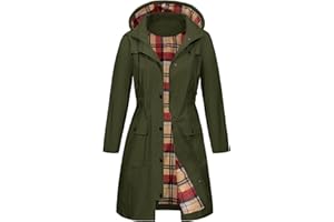Tuopuda Chubasquero Mujer Impermeable Largo Chaqueta Ligera Parkas Cortaviento con Capucha Cremallera Softshelljakce Primavera Otoño Raincoat Abrigo para Exteriores Cercanías