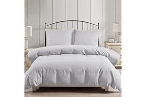 PHF 3tlg Bettwäsche 155x220, Bettbezüge 155x220 cm mit 2er Kissenbezüge 80x80 cm, Weich und Bügelfrei Bettwäsche 155x220cm aus Mikrofaser mit Reißverschluss,Hellgrau