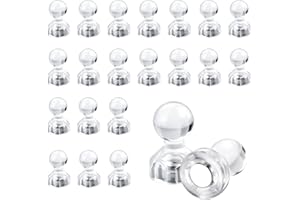 KINBOM 50 Szt. Magnesy Pinezka, Magnesy na Map? z Przezroczystym Pude?kiem, Magnes Tablicy, Plastikowe Szpilki Magnetyczne do Klasowych Kalendarzy na Lodówk? Tablica Og?osze? (Przezroczysta)