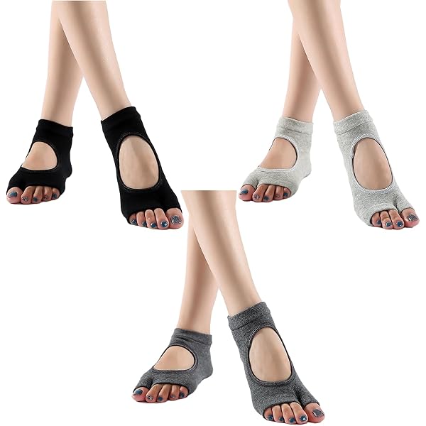 Chaussettes Yoga Antidérapantes - Sans Orteils Pour Femmes (Pilates, Fitness)