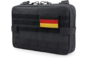 WYNEX Tactical Molle Admin Pouch, Aktualizacja materiału Półukryty zamek na 1000D Wytrzymały nylonowy EDC Etui Narzędzia Torba EMT Utility Map Kieszeń, IFAK Pack zawiera DE Patch Flag