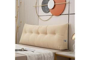 PALVIT Trójkątna poduszka na zagłówek łóżka 120 x 50 x 20 cm miękka duża wygodna poduszka do czytania na łóżka sofy poduszka podparcie lędźwiowe poduszka klinowa do sypialni