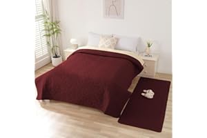 Taiyang 100% wodoszczelny pokrowiec na sofę dla pies, przykrycie legowiska dla pies, na kanapę dla dzieci, (czerwone wino, 208-208 cm)