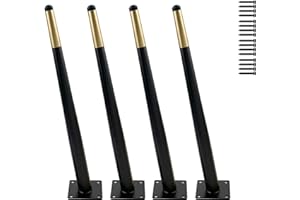 TEMPFOO Metal Furniture Legs 24 Inch, Oblique Conical Matte Black Gold Furniture Feet for Desk Breakfast Bar Coffee Table Cupboard Kitchen Worktop Cabinet Couch Home DIY Projects Decor Mid-Century Style
