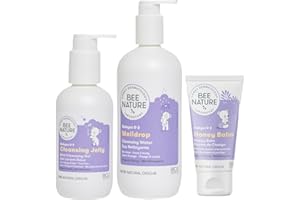 Bee Nature - Kit Soins Peau Bébé Bio - Gel Douche 200ml - Eau Nettoyant Sans Rinçage 500ml - Baume de Change 50ml - Pack 100% Recyclable