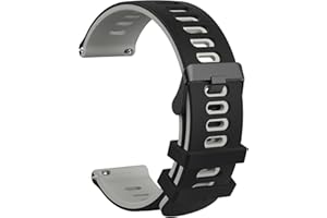 Mugust Bicolore Bracelets de Montre,Caoutchouc Silicone,Libération Rapide, Bandes de Rechange pour Homme et Femme, Boucle en Acier Inoxydable,20mm 22mm