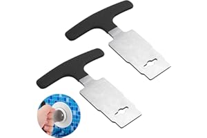 PEUTIER 2pcs Pool Plug Removal Tools, Metal Eyeball Seat Removal Tool Pool Return Jet Fitting Removal Tool Tighten Replacement for Hayward Nozzles Above & Inground Spa Pool Inlet Plumbing System