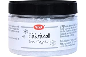 Viva Decor Cristal de hielo (blanco transparente, 150 g), decoración de cristales de hielo, granulado brillante para efectos de nieve y heladas, para manualidades, efecto helado, efecto de cristal de