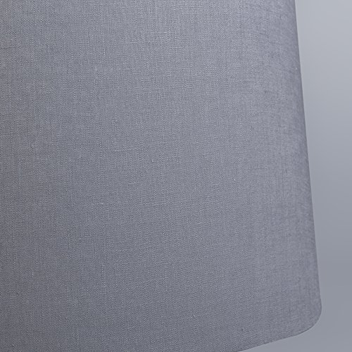 QAZQA Leinen Schirm 45cm rund DS E27 leinen dunkelgrau , Rund konisch Schirm Pendelleuchte, Schirm Stehleuchte, - 6