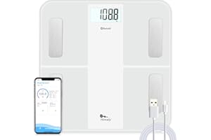himaly Smart Body Fat Scale, Digital Body Weight Bathroom Scales, Weighing Scale Bluetooth-Compatible, Body Composition Monitor for Body Fat, BMI, Body Weight, Muscle Mass 180kg