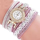 Lucky mall Damenmode Armbanduhr, Analog Quarz Damen Strass Uhr