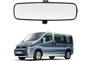 JINSENTGG Espejo Retrovisor Interior Reemplazo para Renault Trafic 2001-2024, Espejo Retrovisor Interior de Coche Cristal Reemplazo para Opel Vivaro 2001-2024, 1C1517T695AA1C6J, 4385007