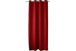 ED ENJOY HOME Rideau Occultant avec Œillets argentés, Rouge, 140x240cm, 100% Polyester, Tissu Certifié Oeko-TEX, Collection Réglisse