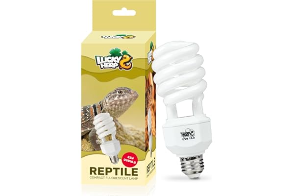 LUCKY HERP Lampe Reptile UVB 10.0 23W, Ampoule UVA UVB 150 Fluorescente Compacte pour Terrarium, Tortue, Dragon Barbu, Lézard, Serpent