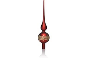 ‎COM-FOUR com-four® Weihnachtsbaumspitze matt - Christbaumspitze aus echtem Glas für Weihnachten - Tannenbaumspitze für den Christbaum, 28 cm