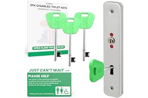 RUBIGO Llaves de inodoro para discapacitados, compatibles con llave de radar para inodoros de discapacitados, 3 unidades, llave para inodoros discapacitados, acceso universal para inodoros públicos con