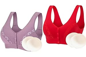 XWSM 2 Stücke Vorne Verschluss Dessous BH Mit Brust Prothese Taschen Unterwäsche Mittleren Frauen Täglichen Post Chirurgie Mastektomie BH