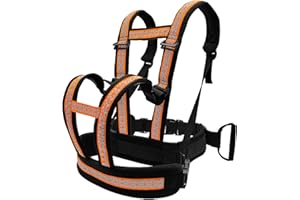 BANNESE Harnais De Sécurité Moto Enfant, Ceinture Moto Passager avec Hauteur Et Tour De Taille Réglables, Conception À Double Poignée, Conception À Bande Réfléchissante,Orange