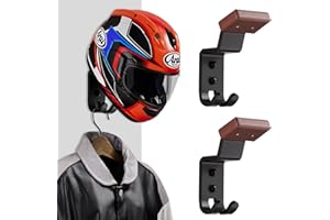 Bncxdc Porta Casco Moto da Parete, 2 pz in Acciaio Moto Montaggio a Parete Cappello per Cappotto, Cappello, Chiavi, Giacca, Accessori Moto