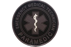 Cobra Tactical Solutions Patch en PVC Paramedic Emergency Medical Technician Gris avec fermeture Velcro Vert Pour airsoft Paintball