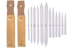 TIRRITO Febbya Papierwischer,12er Pack Blending Stümpfe und Tortillionen mit 2 Schleifpapier Bleistife Spitzer für Student Skizze Zeichnen DIY Jugendliche Kinder Teenager