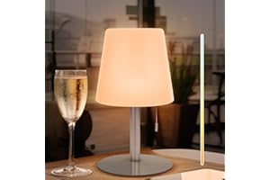 ‎NICEBUY NiceBuy LED Tischlampe Outdoor Akku USB Aufladbar Tischleuchte Kabellos Dimmbar Warmweiß/Kaltweiß Wasserfest Ip44 FüR DraußEn Innen Camping Garten (Silber)
