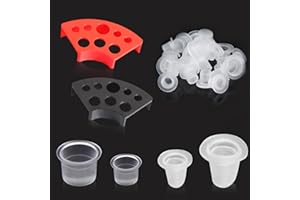 RUIJIE 402 Piezas Tazas de Tinta de Tatuaje Caps de Tinta Tatuaje Profesional Pigmento Tapas Copas Tattoo Ink Cups Kit Tatuaje con 2 Soportes de Tazas Accesorios para Máquina de Tatuaje Dynamic Ink