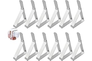 Moseem Table Cloth Clip, Tablecloth Clips 12 Pack Table Cloth Clips Stainless Steel Table Cloth Cover Clamps for Outside, Home, Dining, Picnic, Party and Wedding