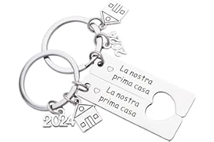 Aonveki Portachiavi per Coppia, Regalo di Inaugurazione della Prima Felice Casa Nuova, Scritte Dolci Biglietto d'auguri e Sacchetti Velluto