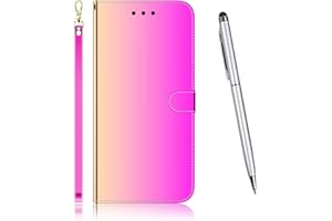 TOUCASA Funda LG K40S, PU Espejo Cuero Slim Case de Estilo Billetera Carcasa TPU Silicona Interna Suave [Superficie Colorida] [Cierre Magnético] Funda para LG K40S (Degradado De Color)