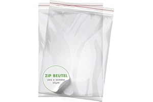 ‎V1 TRADE V1 TRADE Zip Beutel Set 100 Stück 200 x 300 mm - Baggys - Robuste Druckverschlussbeutel - Wiederverschließbare Beutel zu Einer Besseren Organisation - Plastikbeutel Verschließbar