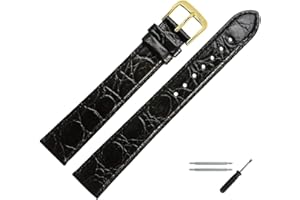 MARBURGER 68116 Watch Strap 16 mm Leather Crocodile Embossing XL Tool Assembly Set