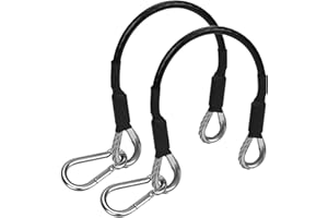 NQEUEPN 2pcs 10" Gym Extension Cable, Fitness Extension Rope Attachments Compatible with Bowflex, Home Gym Machine Accessories Replacement with Carabiner, for Leg Extension, LAT/Tricep Pull Down (1 Pair)