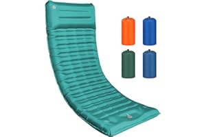 TENXSNUG Épaisseur Supplémentaire Camping Autogonflant Matelas Gonflable Le Plus Confortable pour La Randonnée Les Voyages en Voiture et La Randonnée Matelas Compact Camping avec Oreiller Paon Bleu