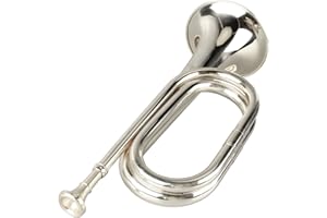 RITOEASYSPORTS Military Style Trumpet C Key Brass Easy to Play Trumpet with Mouthpiece for Beginners Prezzie (Silver