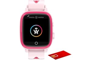 Angel Watch Kids Smartwatch with FREE SIM Card. Waterproof Phone Watch for Kids, GPS Tracker, SOS, Remote Audio/video, Safe Contacts List, Calls & Messaging- 5-12Y