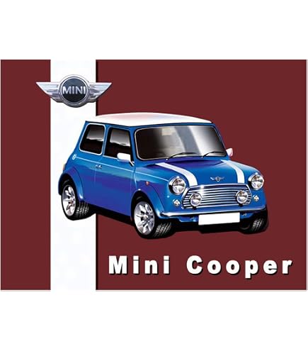 Plaque Métal Rétro 20x30 Cm Mini British Classic - Décoration Vintage Pour Fans De Mini Cooper