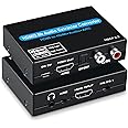 Tobo 4K 60Hz HDMI to HDMI Audio Extractor with Optical TOSLINK SPDIF + 5.1/2CH + 3.5mm RCA R/L Audio Converter HDMI Audio Splitter Adapter Support HDMI 2.0 HDCP 2.2 18Gpbs-TD-548H.