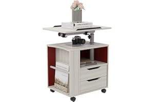 ‎SOGES soges Betttisch Laptoptisch Sofatisch aus Holzwerkstoffen hochverstellbar mit drehbar Tischplatte geeignet für Bett Sofa, CT1-MP