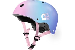 Cariboo cykelhjälm barn barnhjälm XS/S 48–52 cm robust med LED-ljus för cykel skateboard inlines skoter