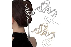 MEZHEN Pinzas para el Pelo Pinzas Pelo Mujer de Grande Garra de Pelo de Metálicas Antideslizantes con Borlas Hebillas de Pelo para Pelo Grueso Accesorios para el Cabello 2 Piezas