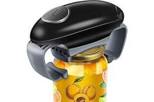 AUIFFER Apriscatole elettrico, apertura automatica, apriscatole elettrico con un pulsante per tutte le lattine, apriscatole elettrico per anziani con artrite e mani deboli