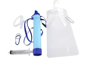 Topchances Filtre Eau Personnel, Paille Filtrante de Survie, Système de Filtration Portable pour Le Camping pour Randonnée Voyage Backpacking Camping Survie
